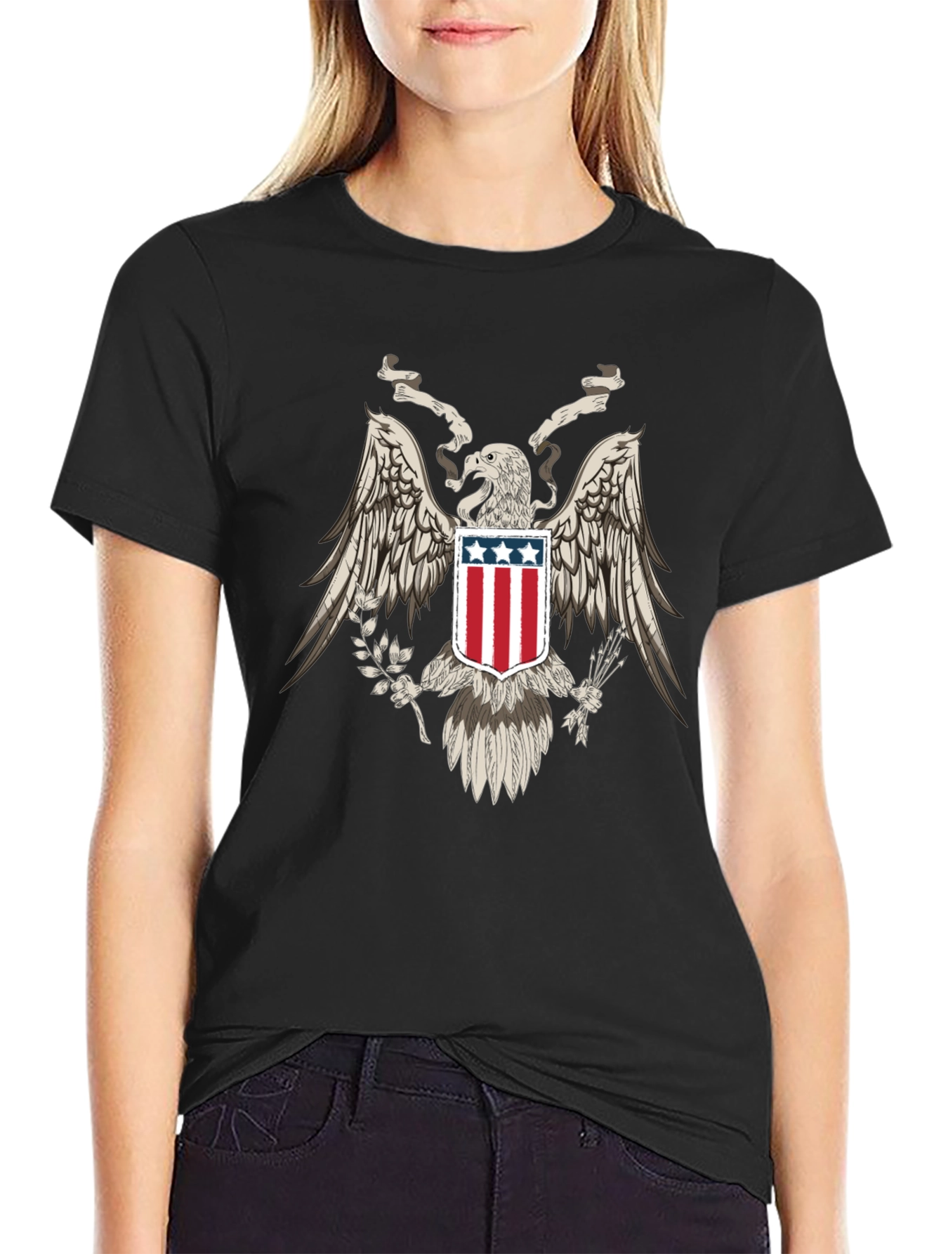 American Eagle Graphic T-Shirt Patriotic Design