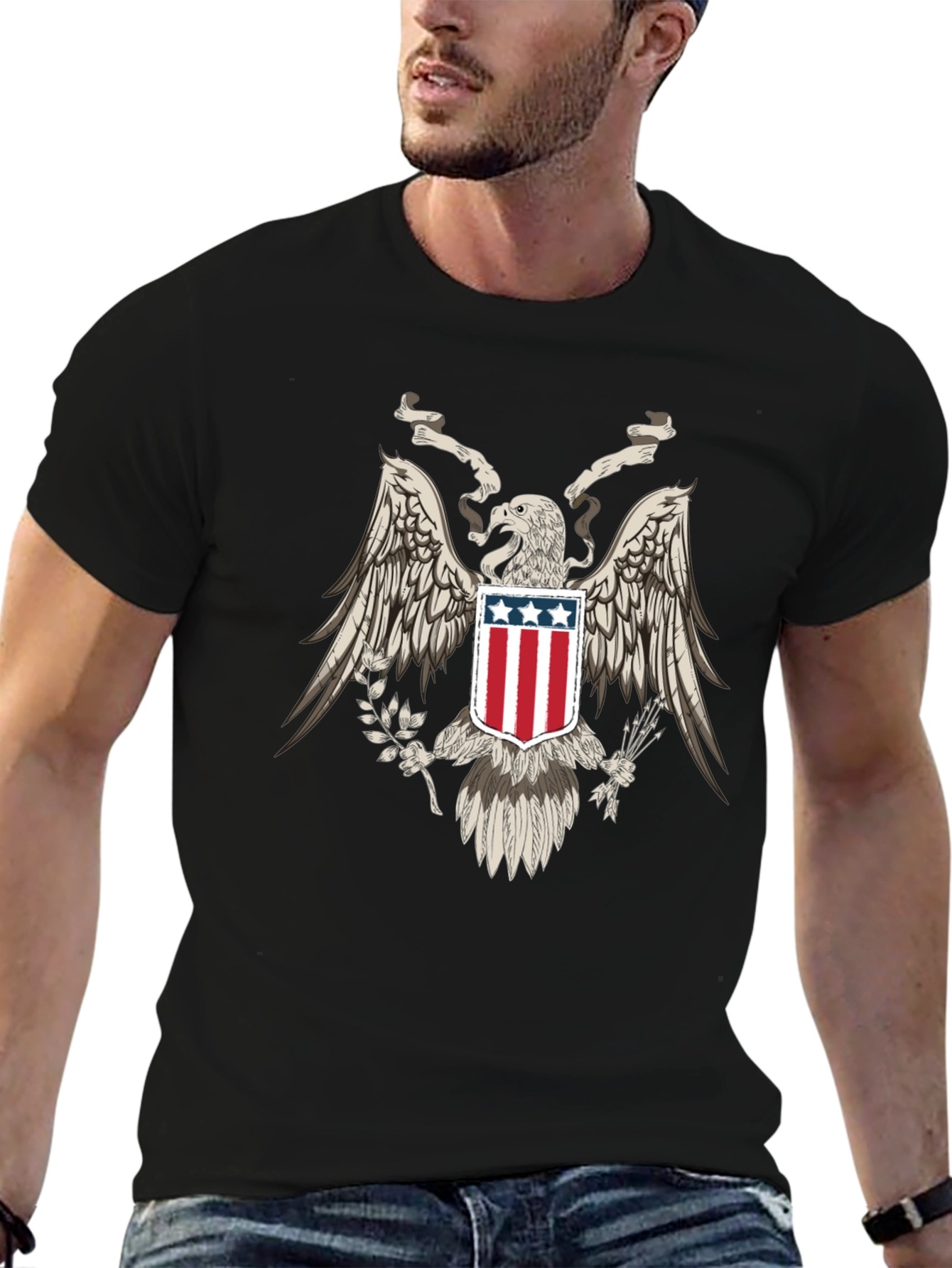 American Eagle Graphic T-Shirt Patriotic Design