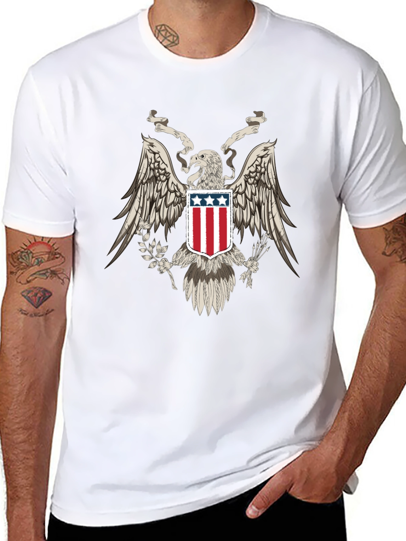 American Eagle Graphic T-Shirt Patriotic Design