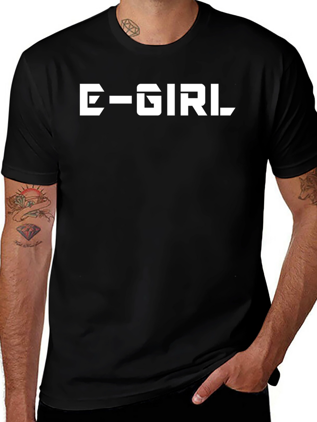 E-Girl Graphic Tee - Bold Black Cotton T-Shirt