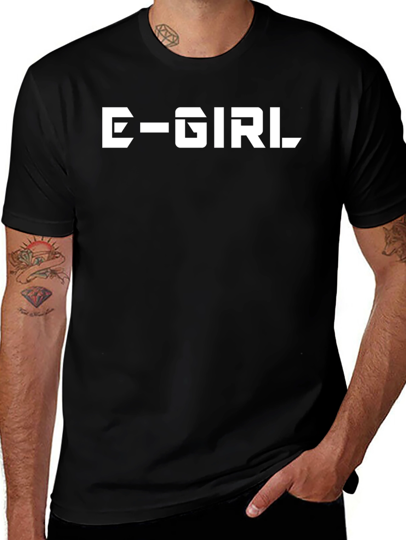 E-Girl Graphic Tee - Bold Black Cotton T-Shirt