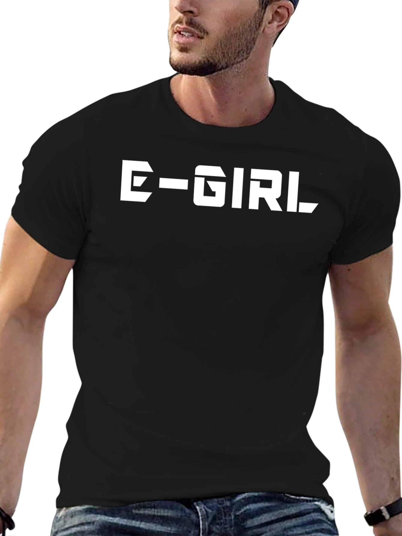 E-Girl Graphic Tee - Bold Black Cotton T-Shirt
