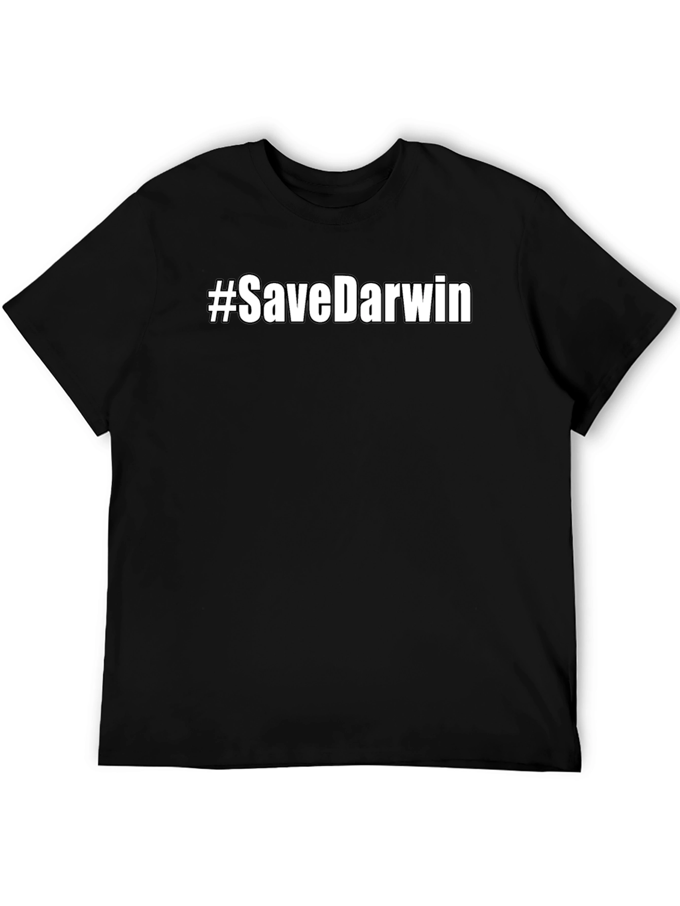 #SaveDarwin Black Graphic Tee - Mens Short Sleeve Crew Neck T-Shirt