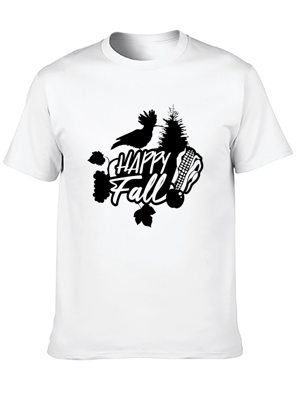 Happy Fall Black T-Shirt - Autumn Season