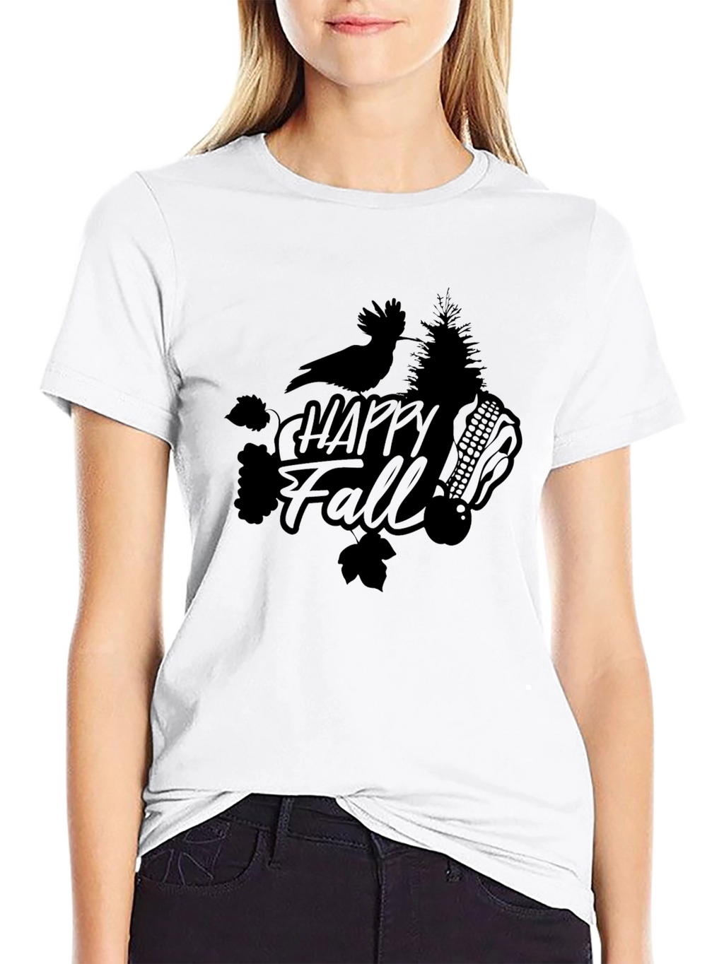 Happy Fall Black T-Shirt - Autumn Season
