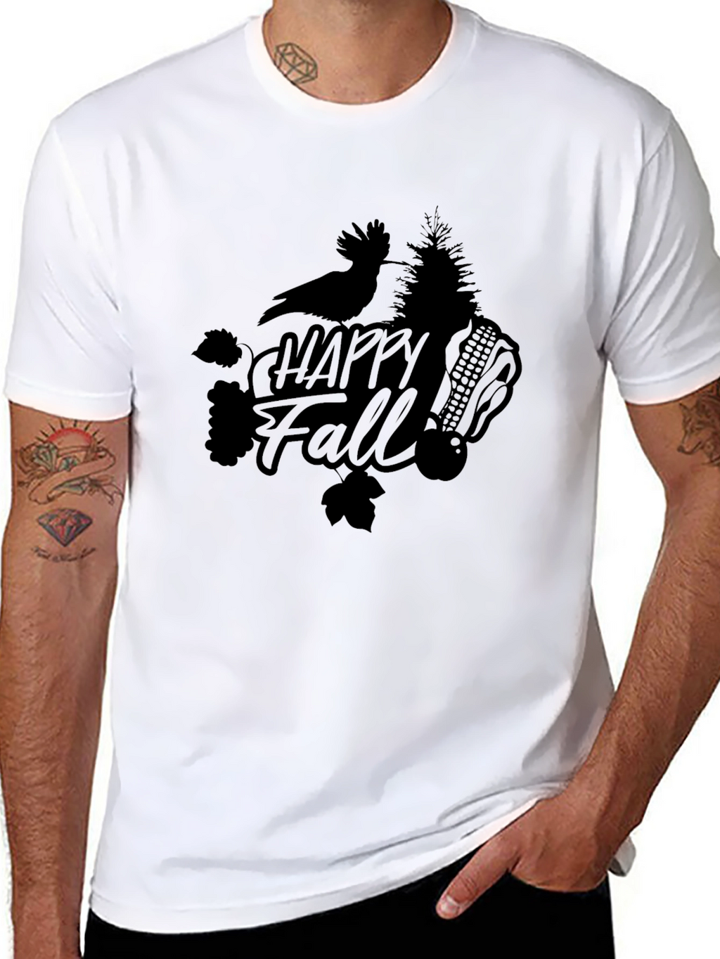 Happy Fall Black T-Shirt - Autumn Season
