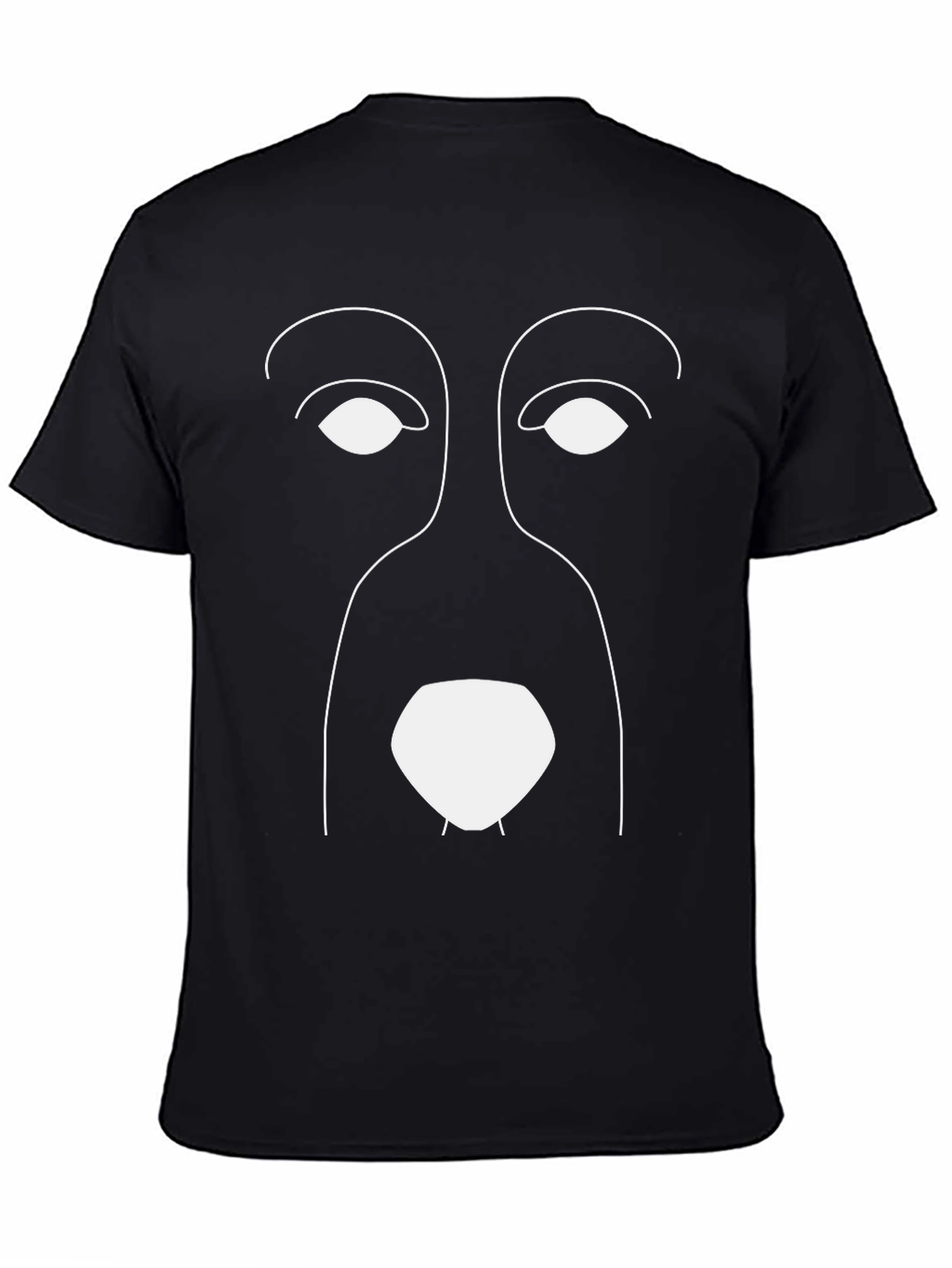 Abstract Dog Face Graphic Tee - Stylish Minimalist Design