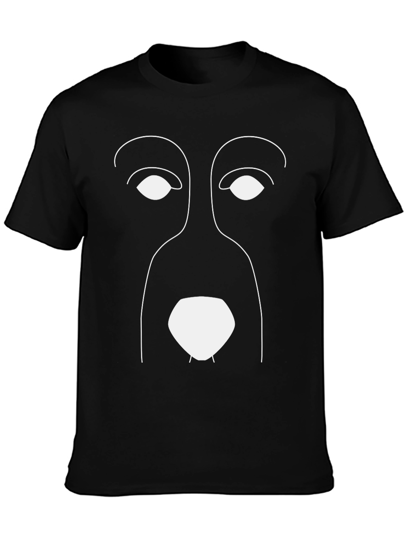 Abstract Dog Face Graphic Tee - Stylish Minimalist Design