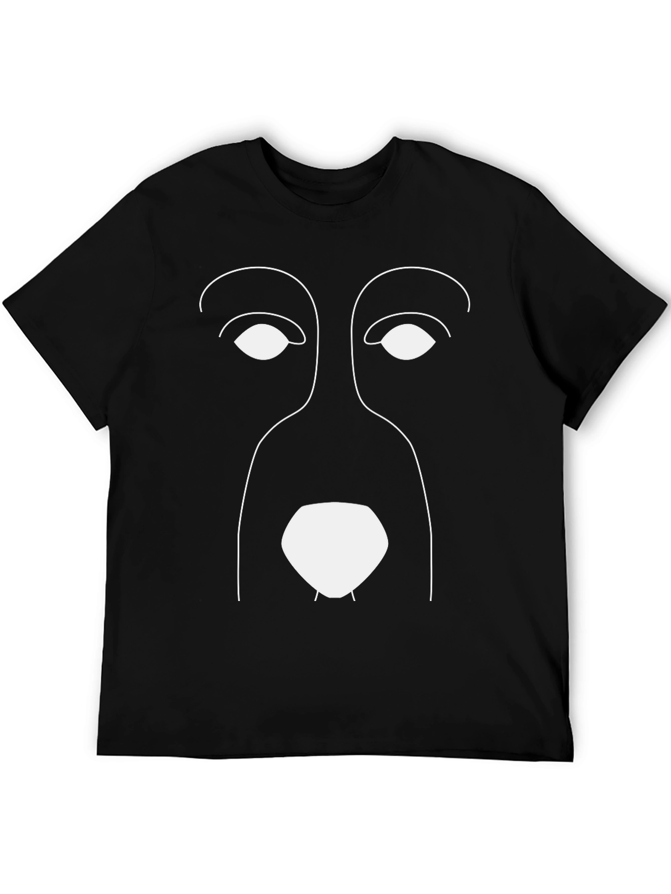 Abstract Dog Face Graphic Tee - Stylish Minimalist Design