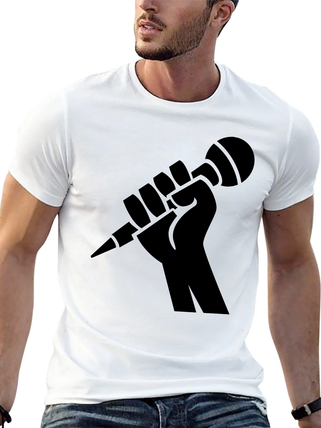 Black Fist Microphone Graphic Tee
