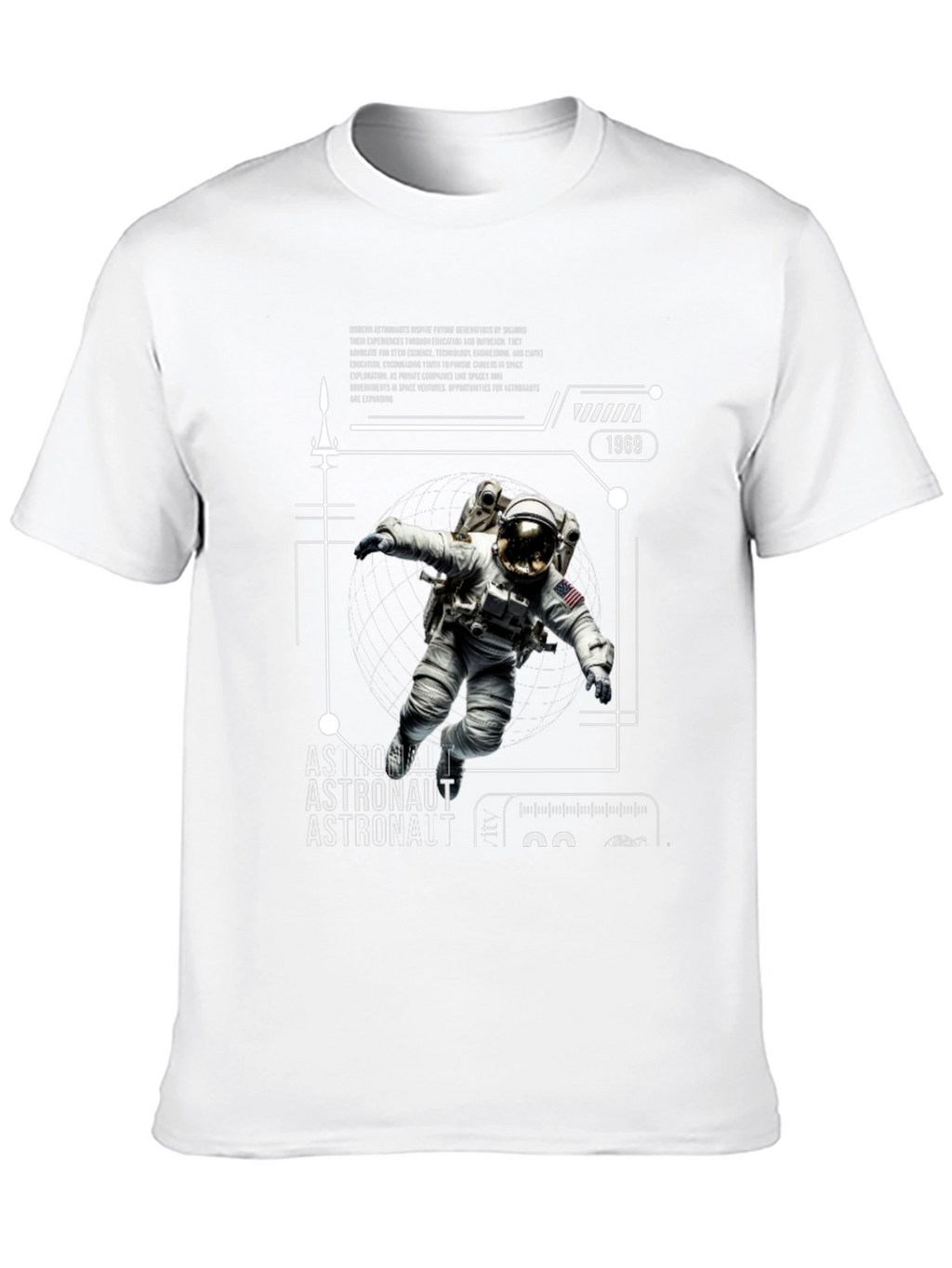 Astronaut Graphic Print Tee - Space Explorer T-Shirt