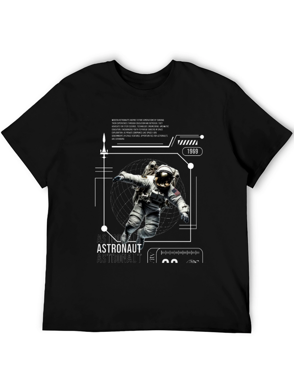 Astronaut Graphic Print Tee - Space Explorer T-Shirt