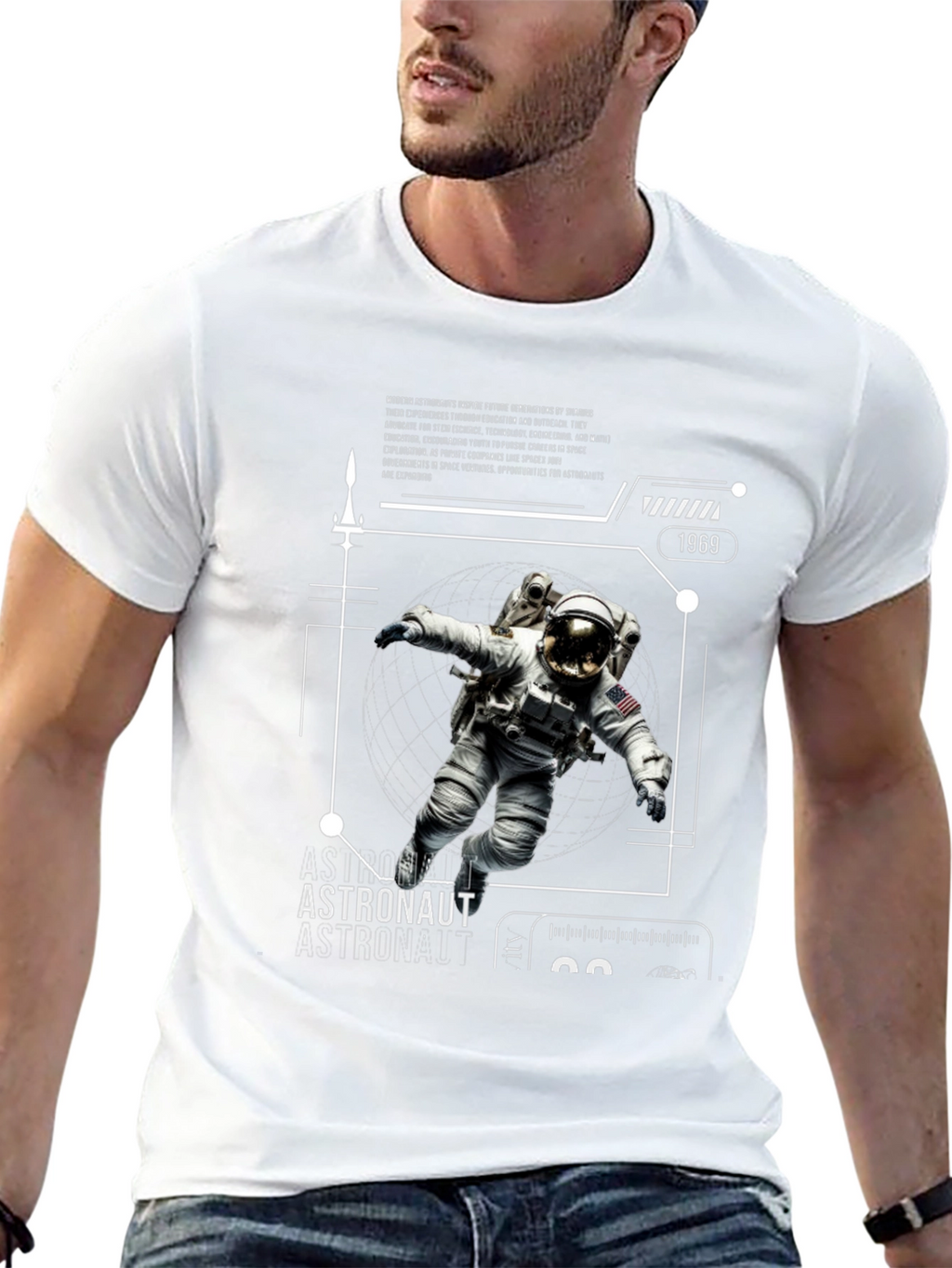 Astronaut Graphic Print Tee - Space Explorer T-Shirt