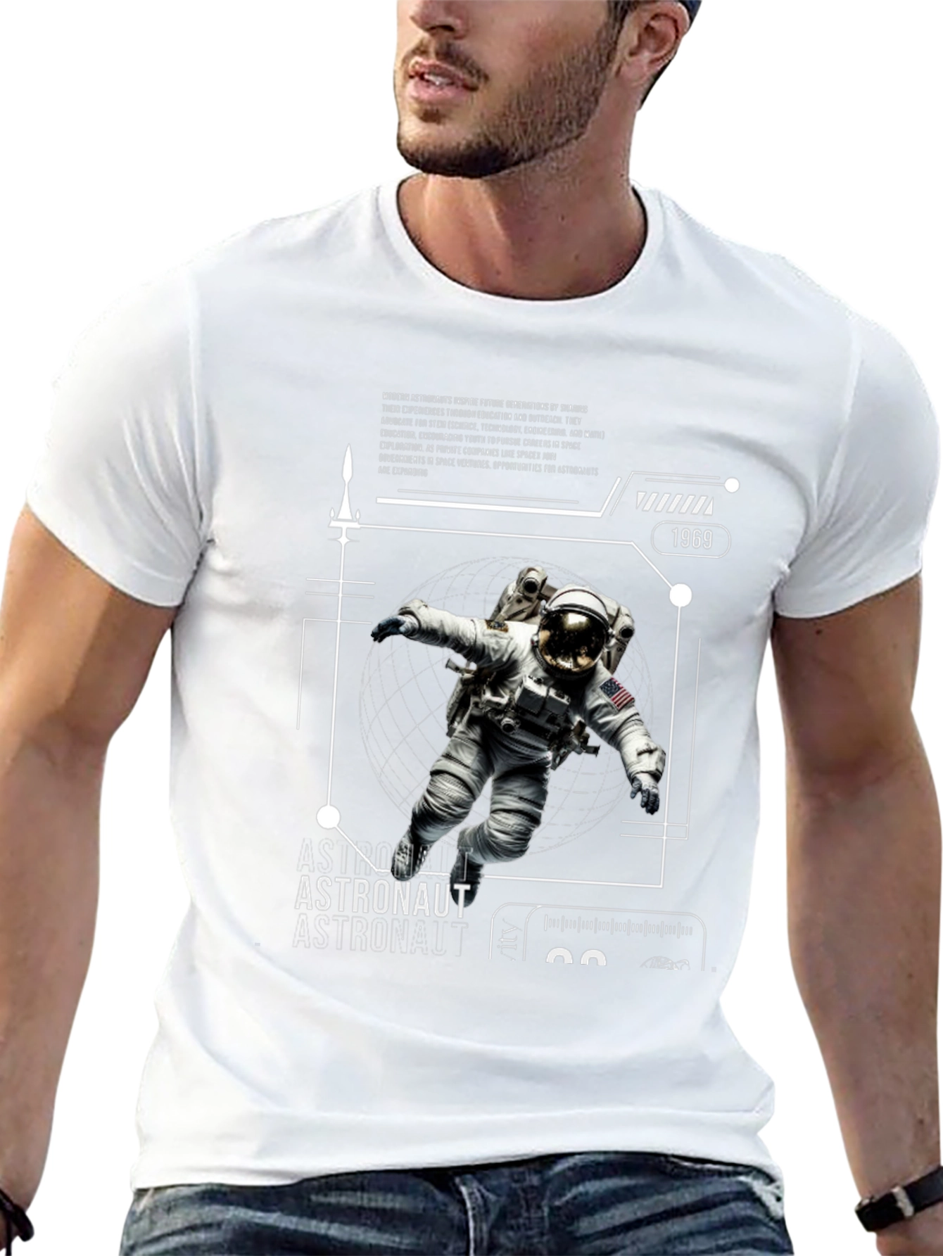 Astronaut Graphic Print Tee - Space Explorer T-Shirt