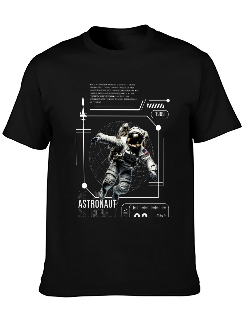 Astronaut Graphic Print Tee - Space Explorer T-Shirt