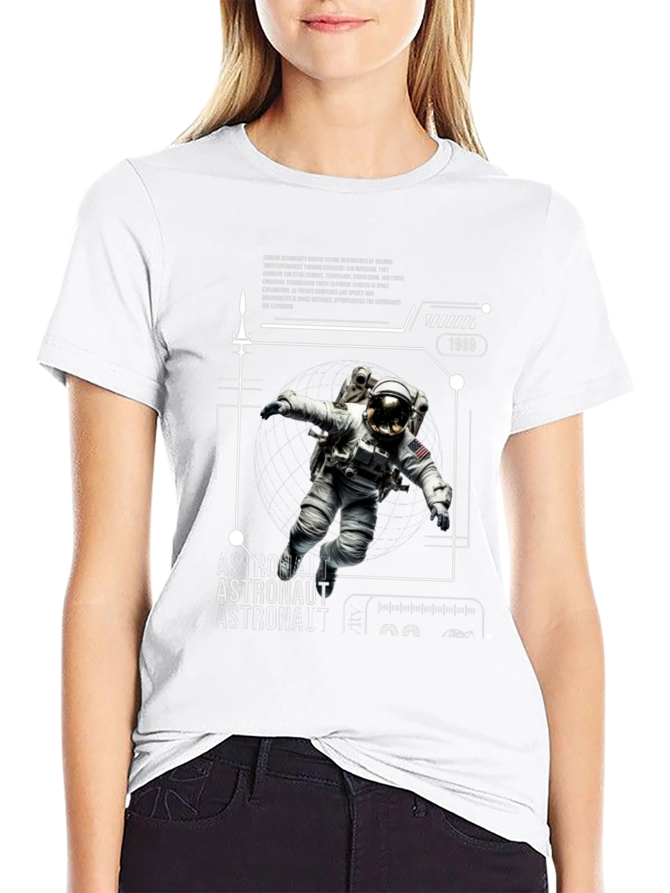 Astronaut Graphic Print Tee - Space Explorer T-Shirt