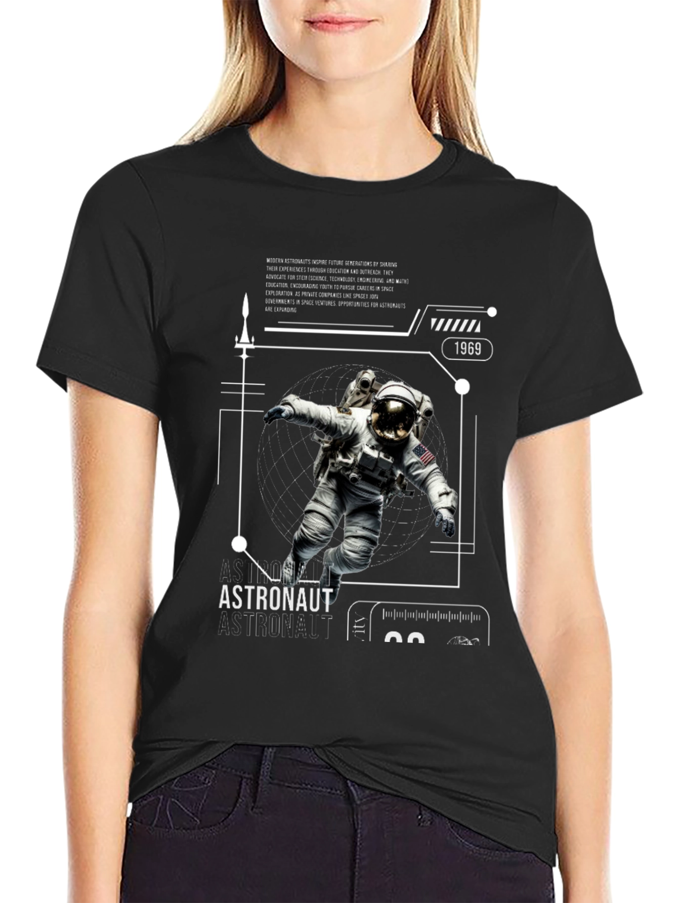 Astronaut Graphic Print Tee - Space Explorer T-Shirt