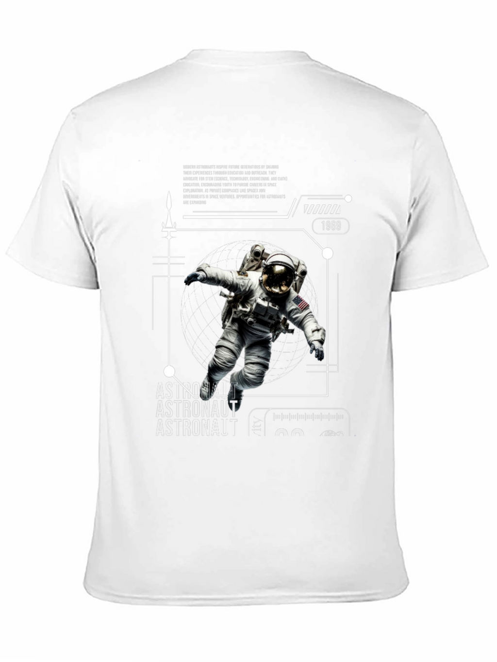 Astronaut Graphic Print Tee - Space Explorer T-Shirt