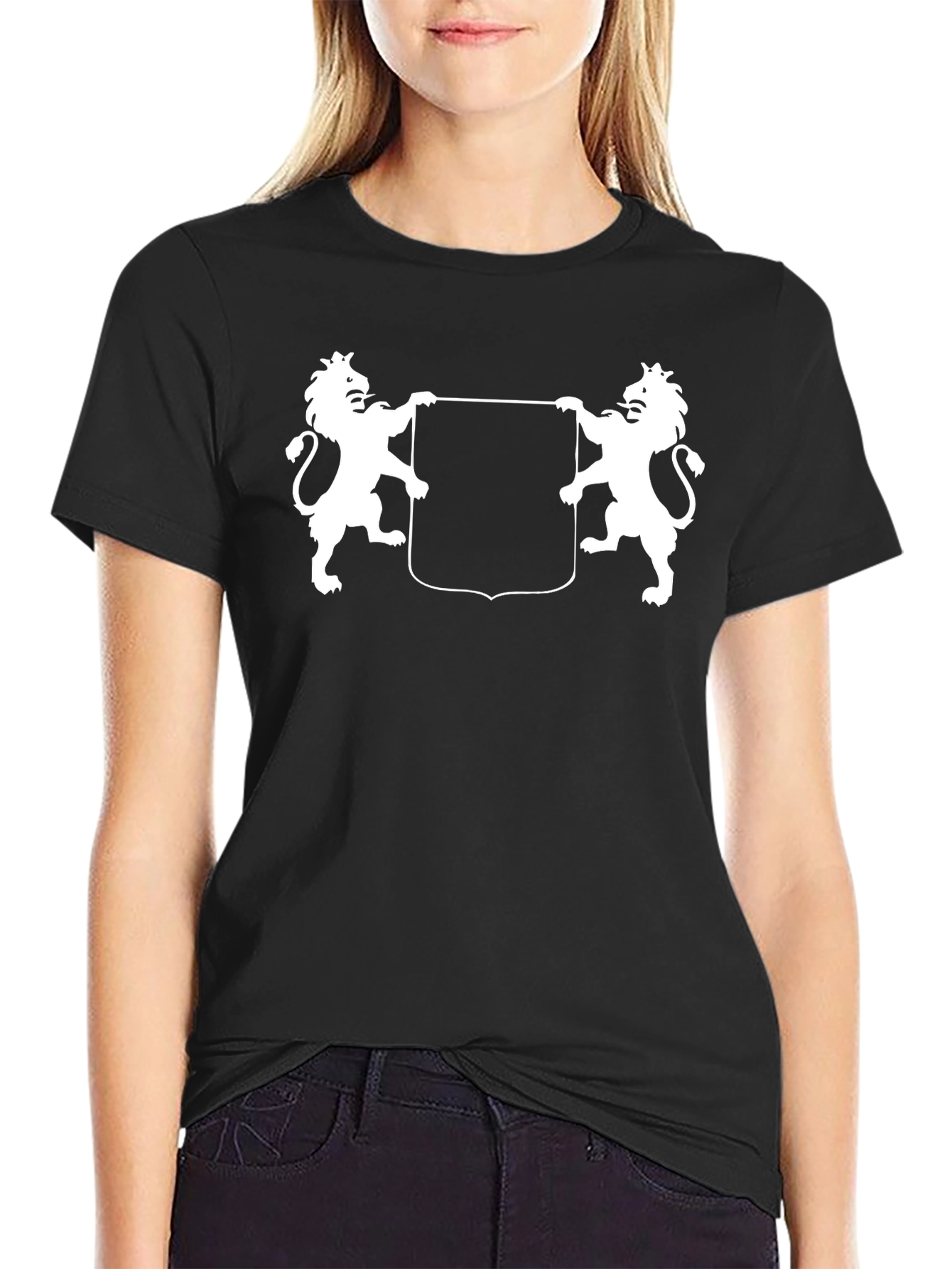 Heraldic Lions Black T-Shirt