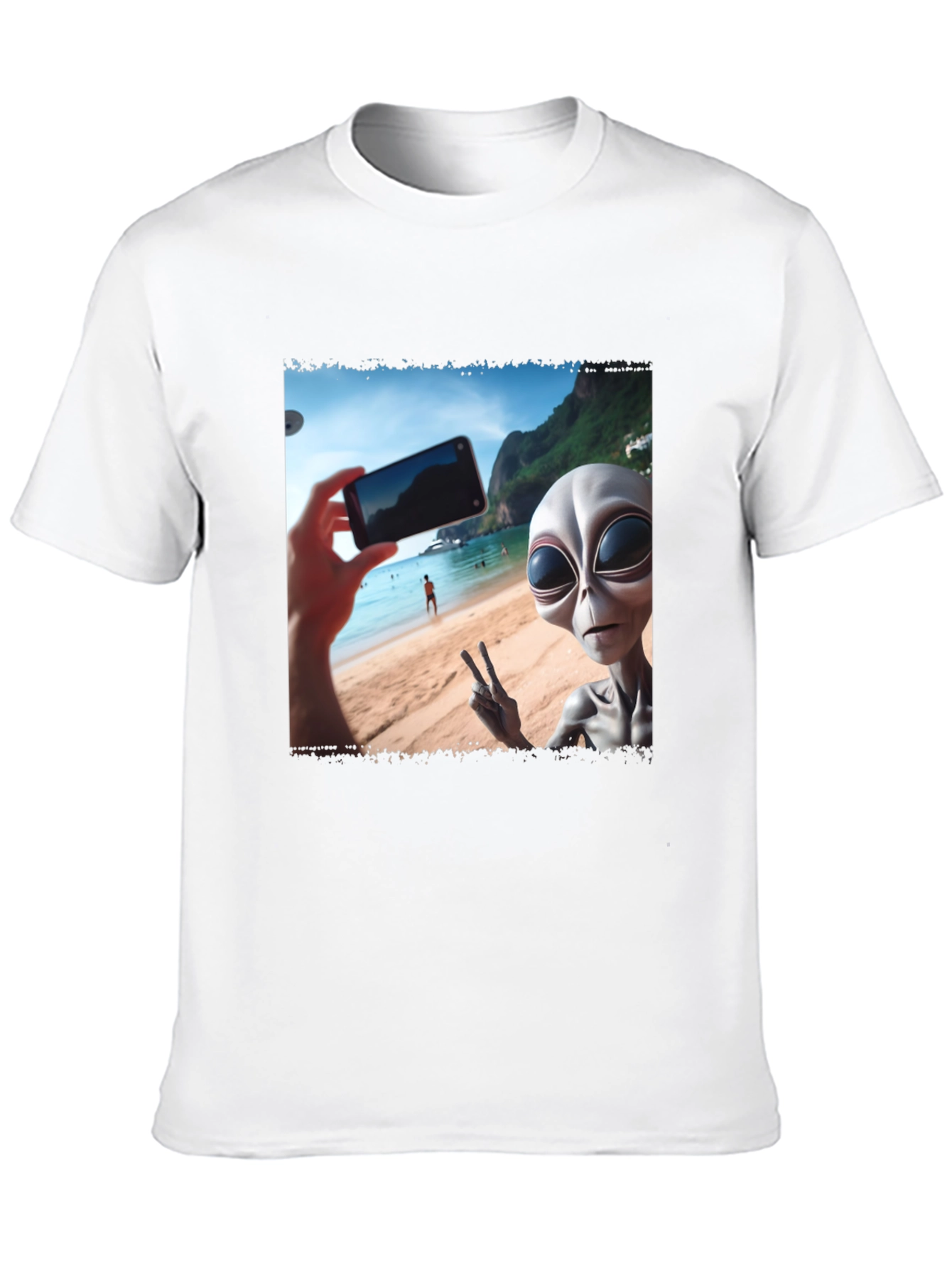 Alien Selfie T-Shirt - Beach Vacation