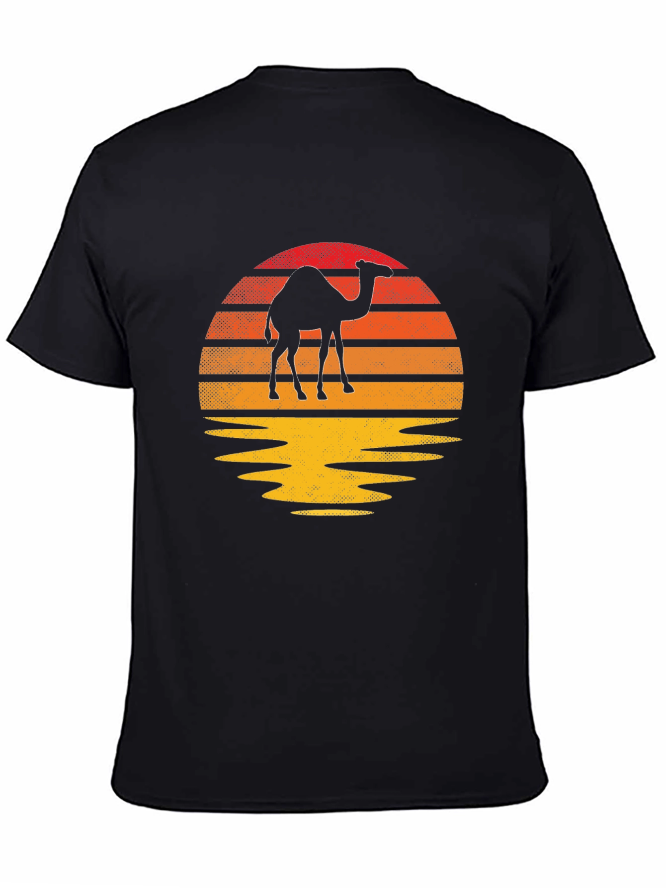 Camel Sunset Graphic Tee - Retro Style