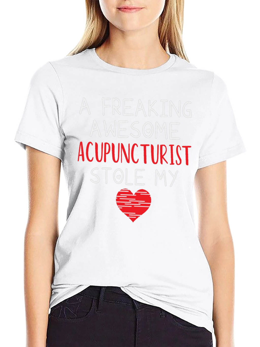Acupuncturist Stole My Heart Black T-Shirt