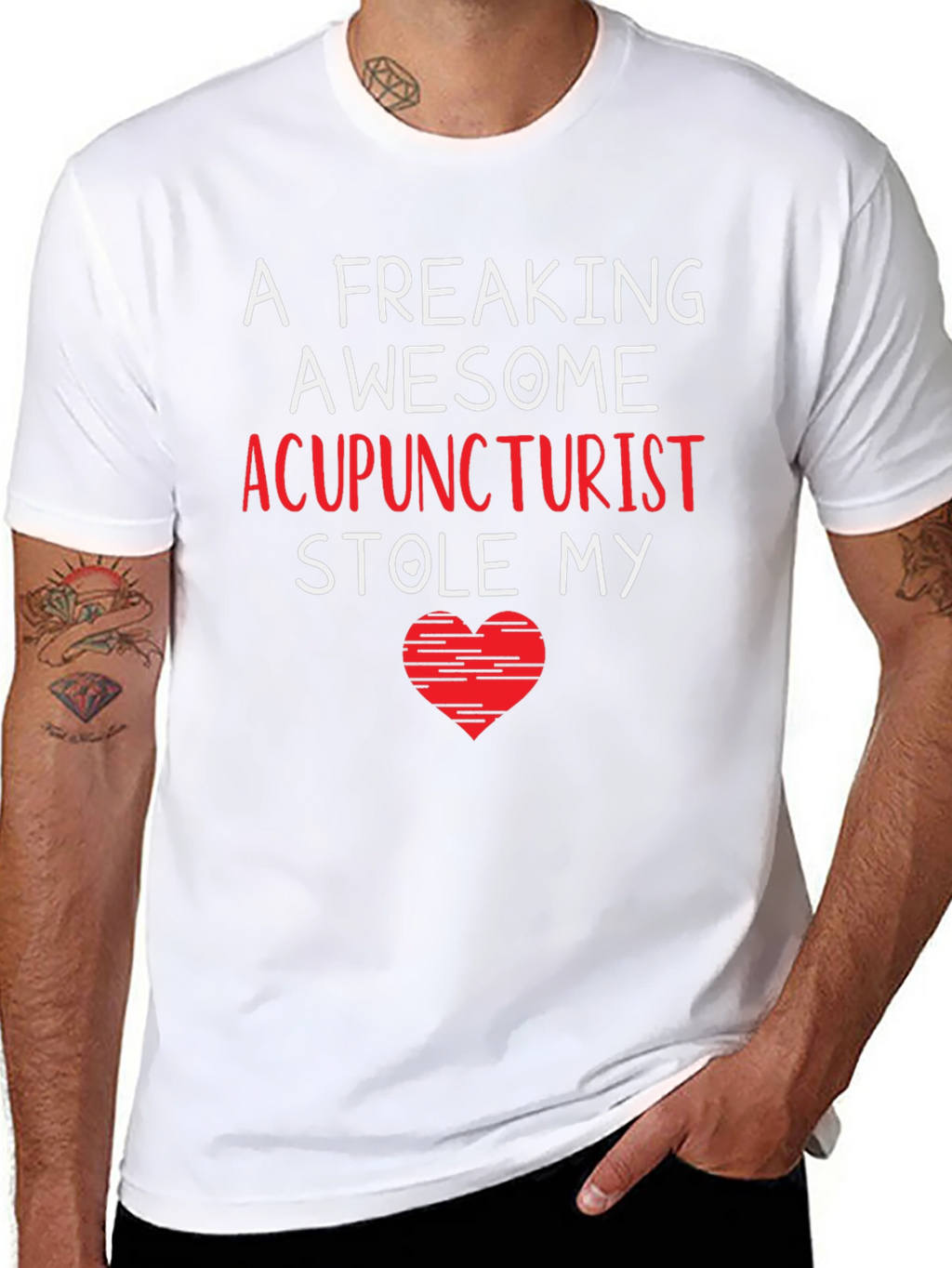 Acupuncturist Stole My Heart Black T-Shirt