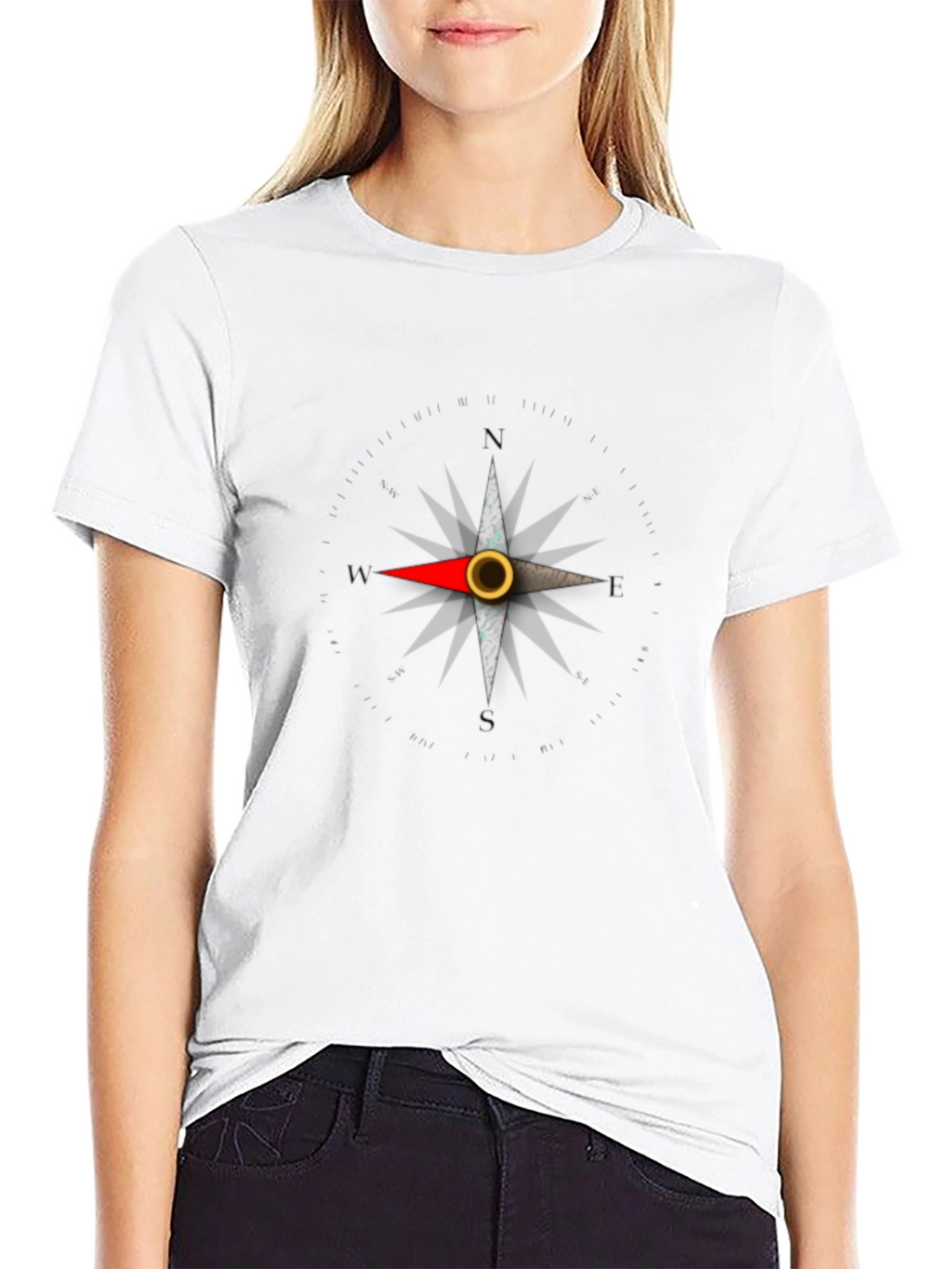 Compass Rose Graphic Tee - Classic Black