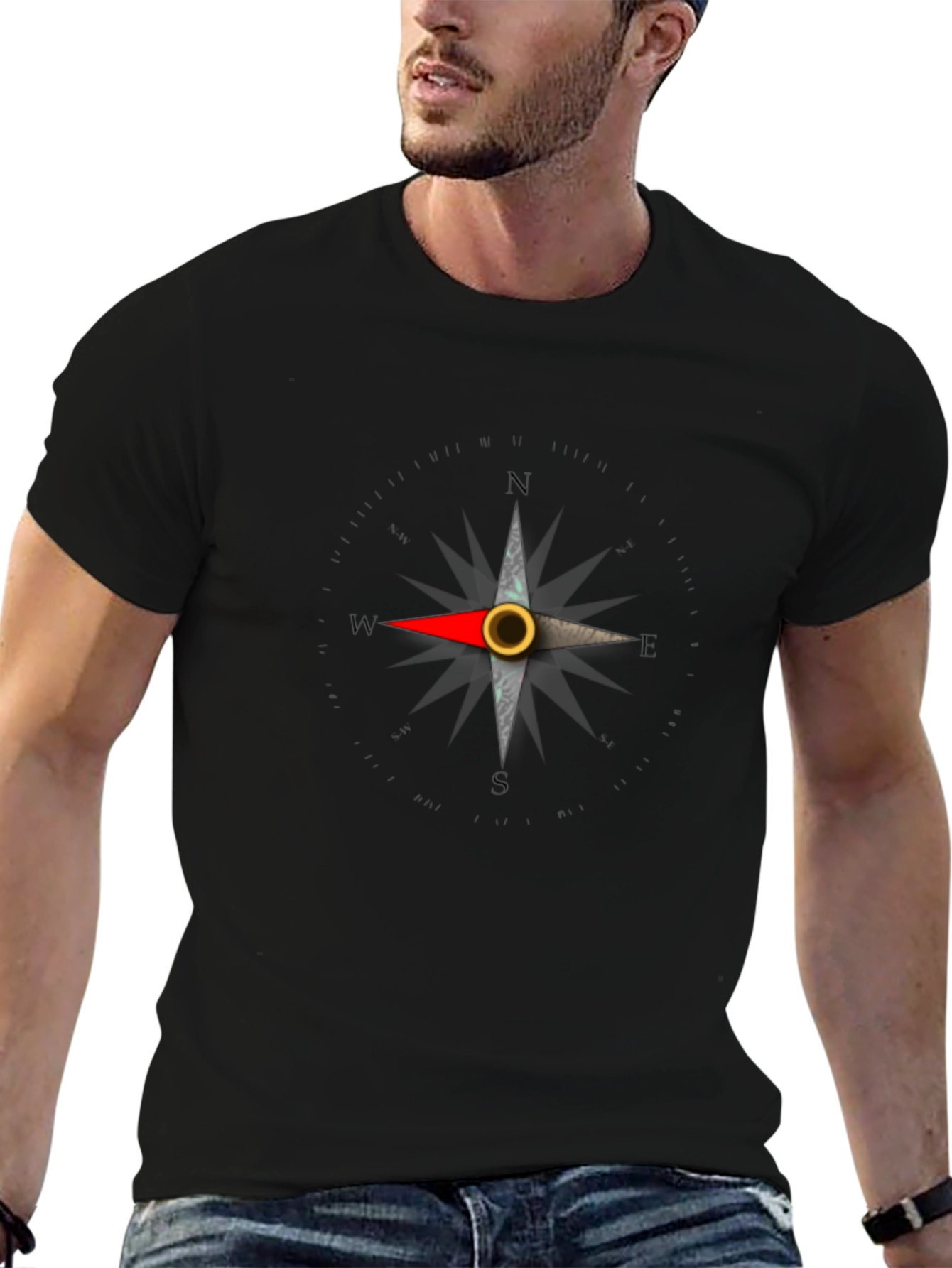 Compass Rose Graphic Tee - Classic Black