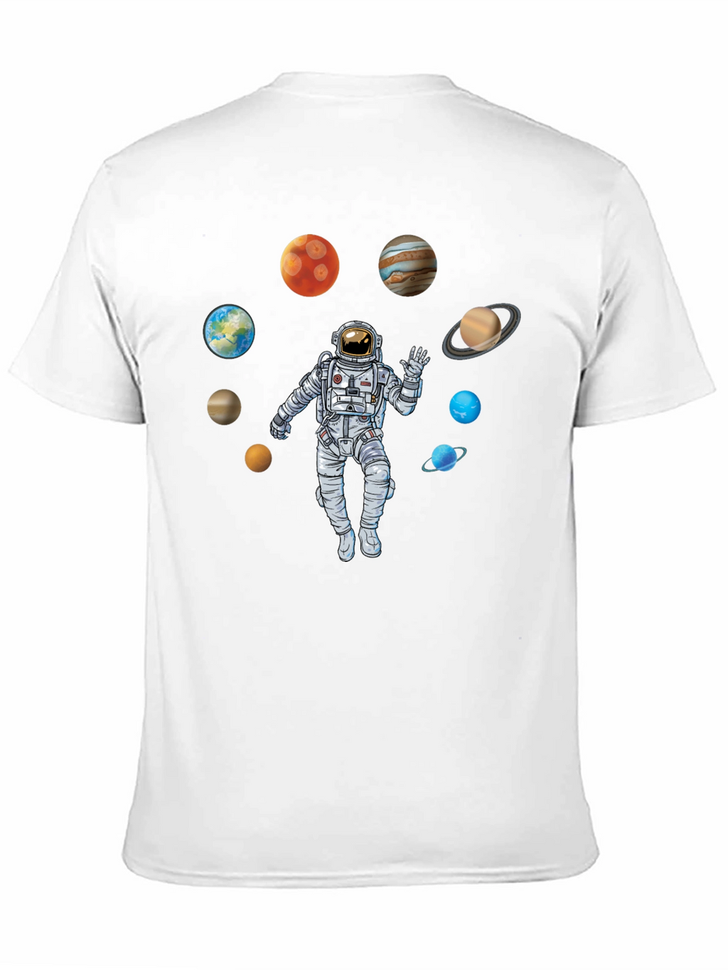 Astronaut Planets Black T-Shirt