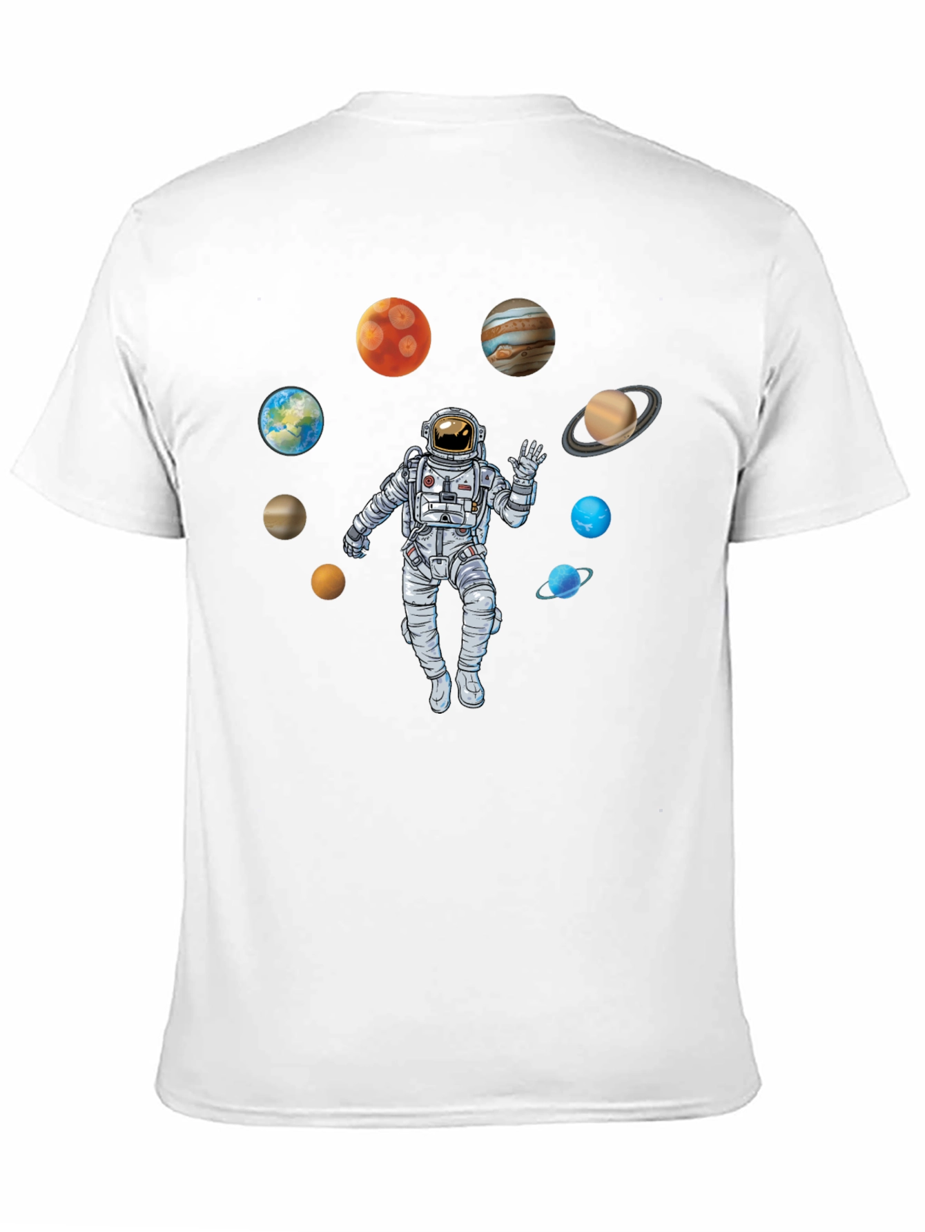 Astronaut Planets Black T-Shirt