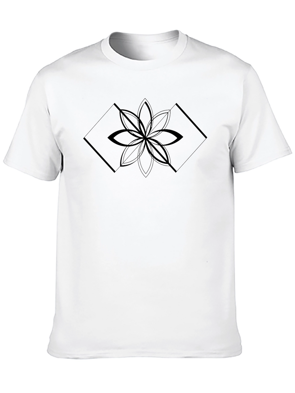 Abstract Flower Graphic Black T-Shirt