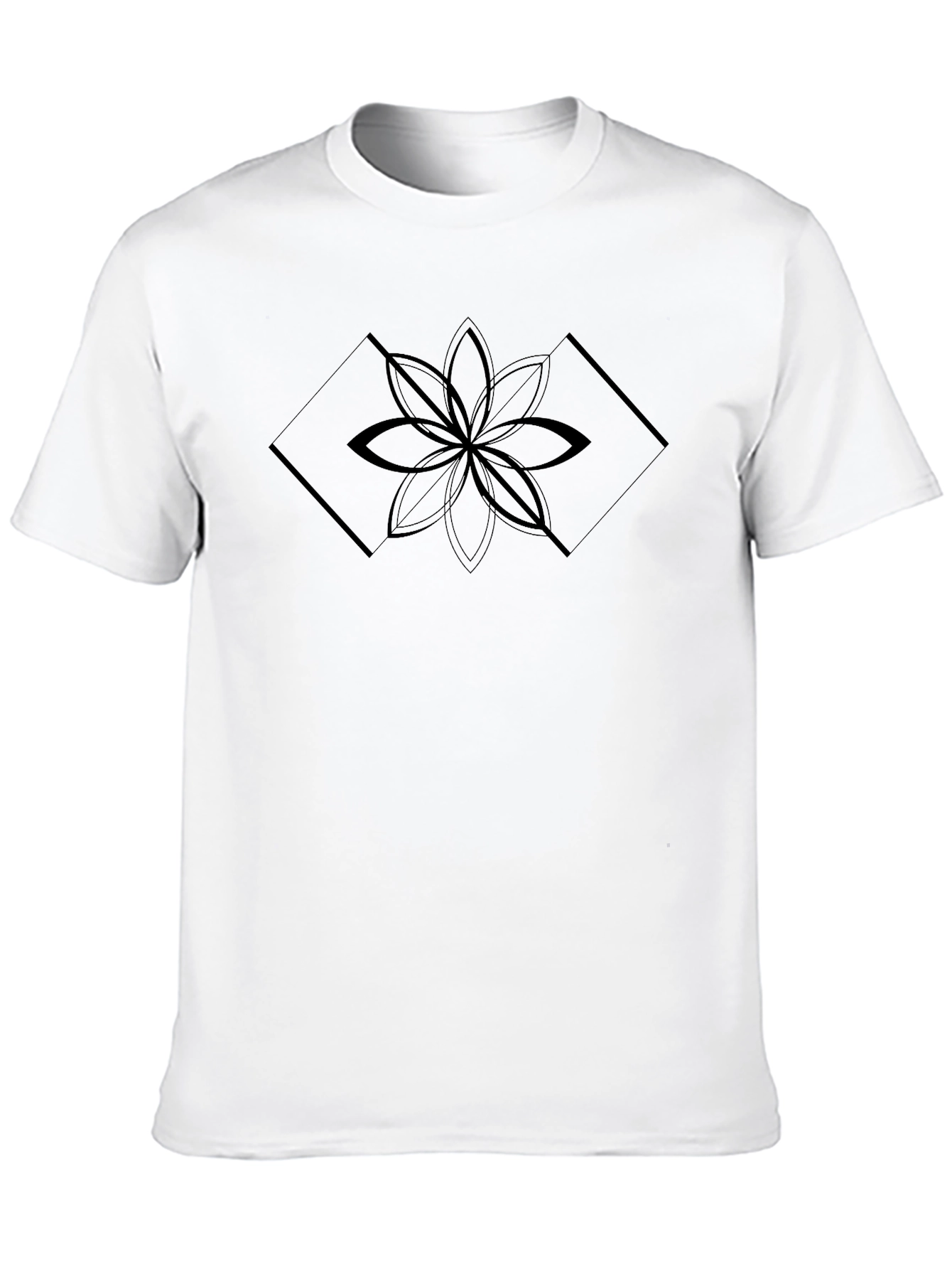 Abstract Flower Graphic Black T-Shirt