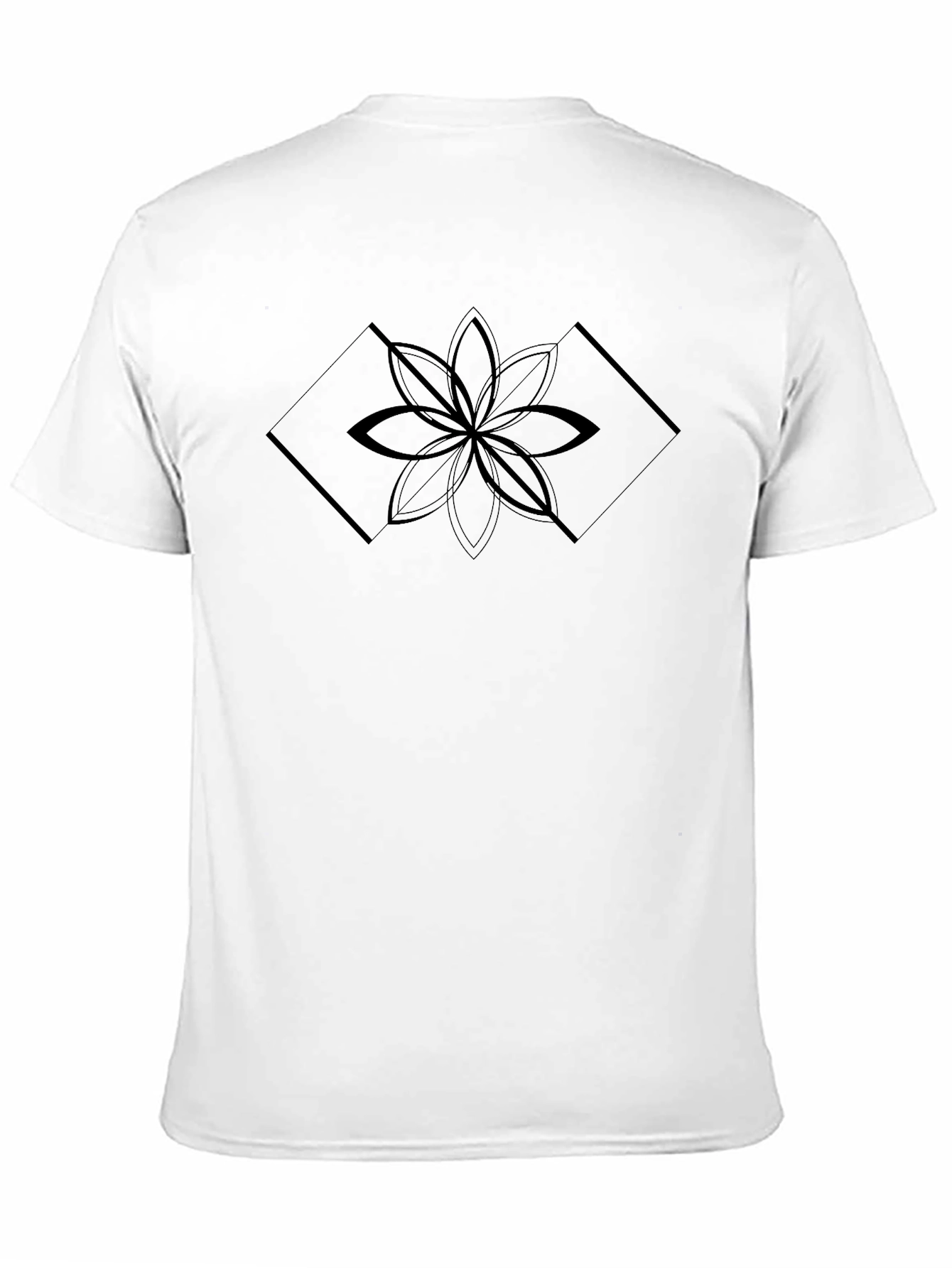 Abstract Flower Graphic Black T-Shirt
