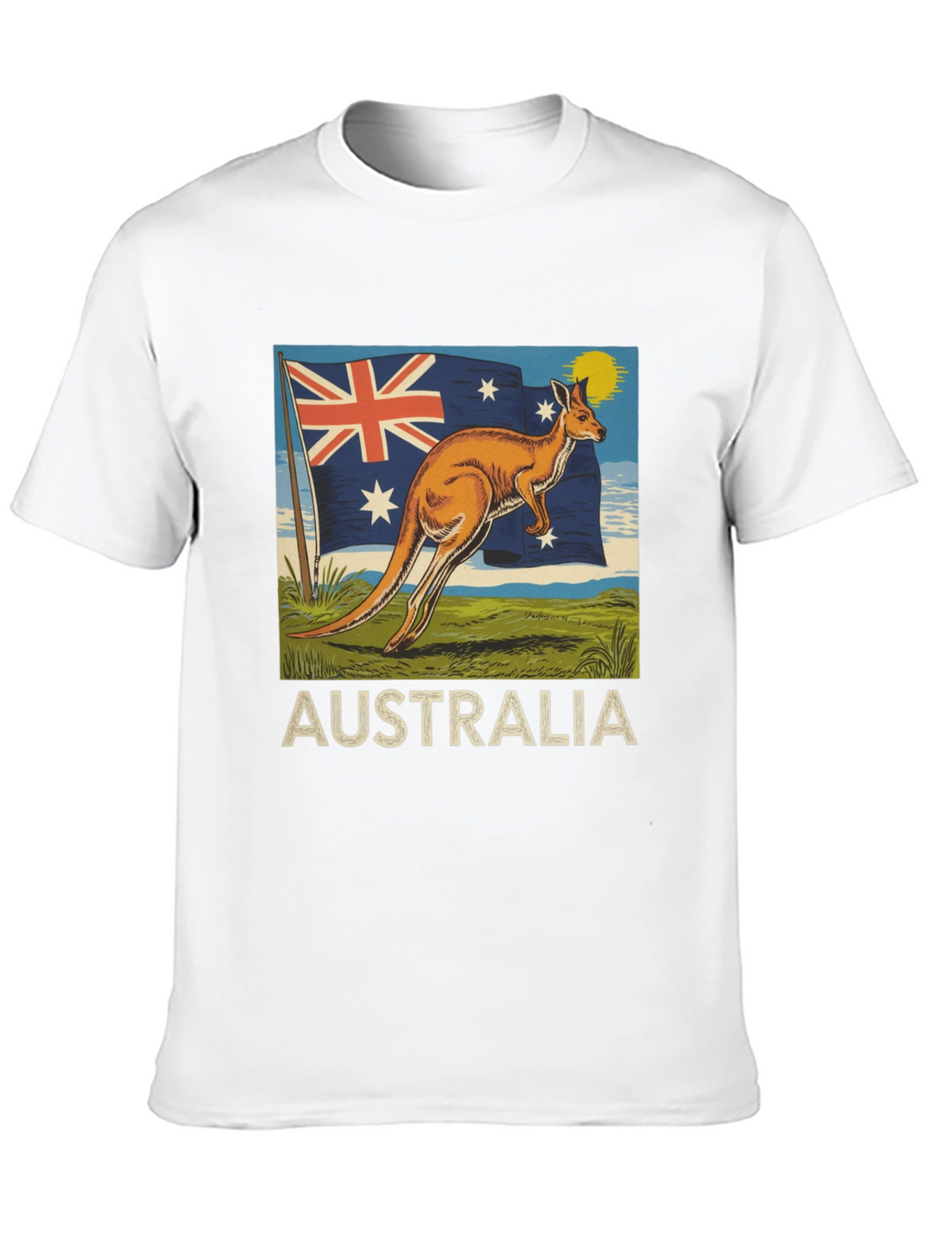 Australia Flag Kangaroo Graphic T-Shirt