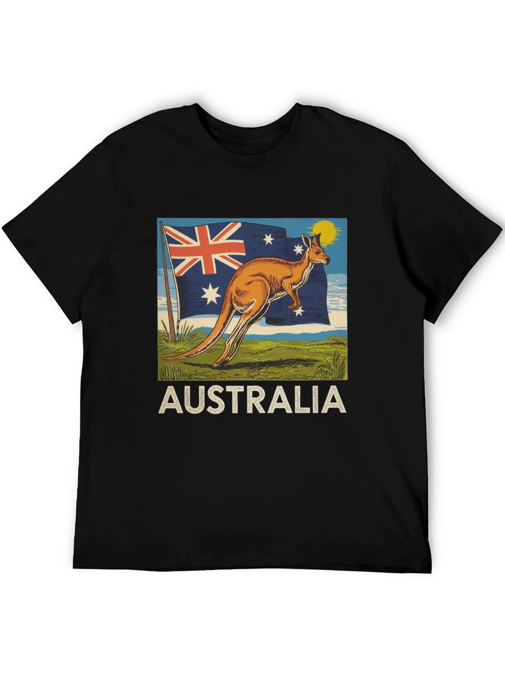 Australia Flag Kangaroo Graphic T-Shirt