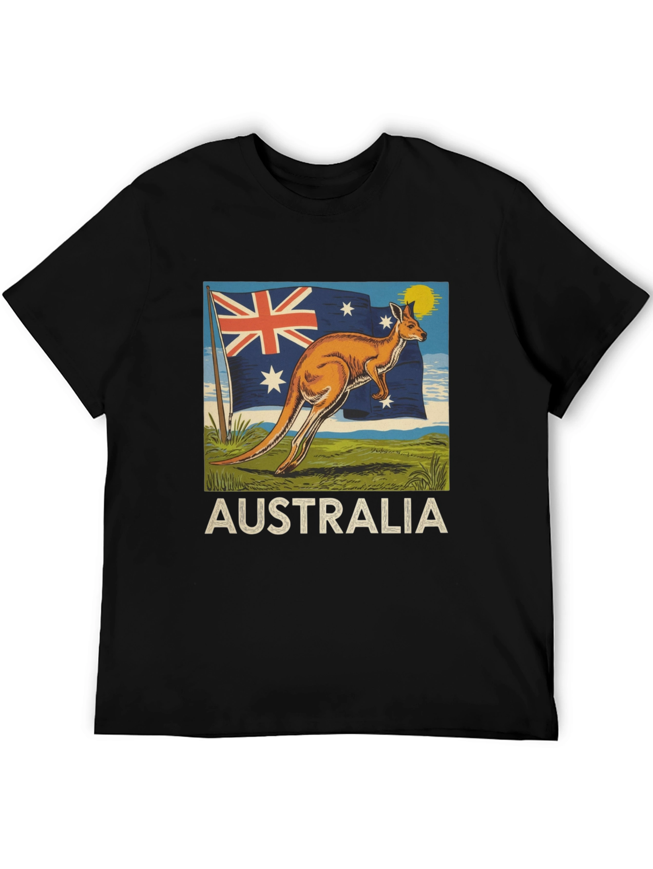 Australia Flag Kangaroo Graphic T-Shirt