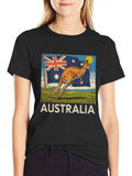 Australia Flag Kangaroo Graphic T-Shirt