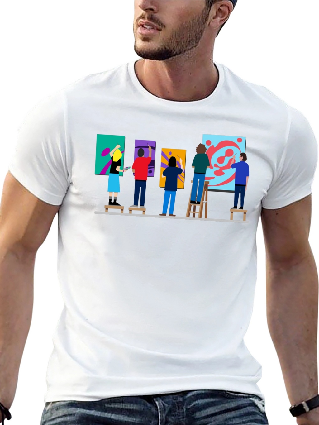 Artist Painting Group Graphic Tee