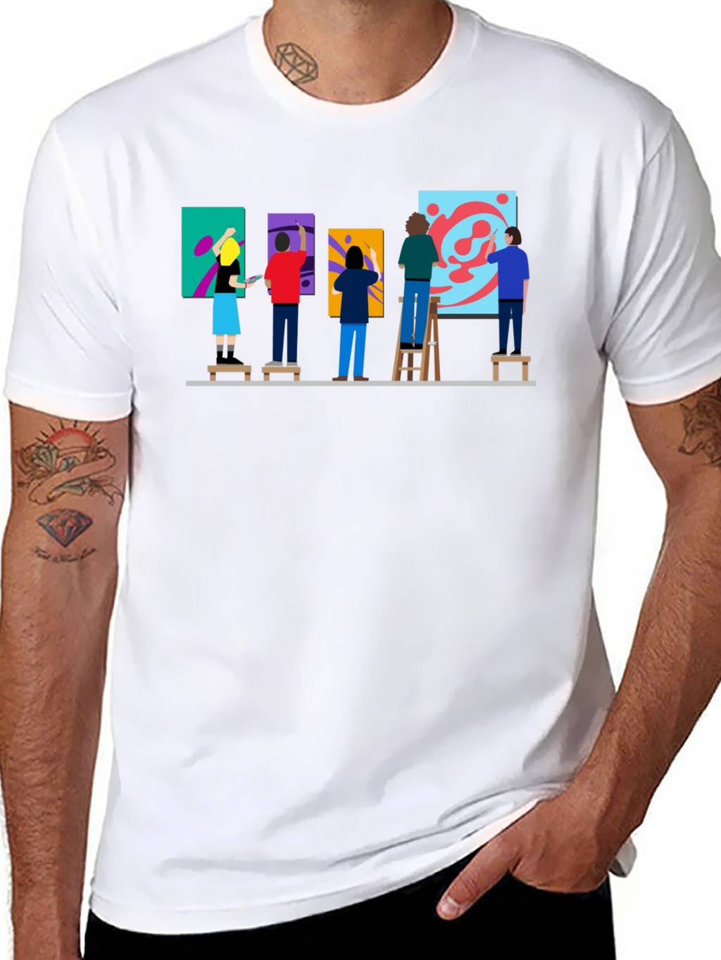 Artist Painting Group Graphic Tee