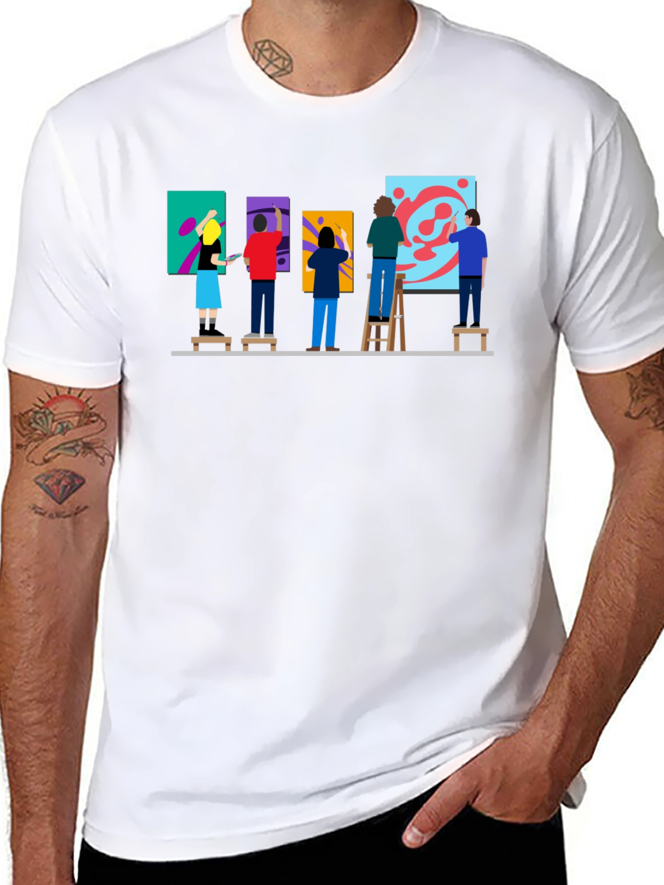 Artist Painting Group Graphic Tee