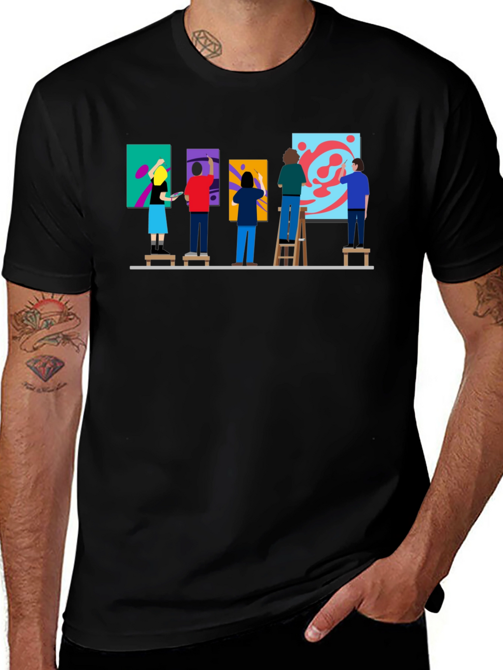 Artist Painting Group Graphic Tee