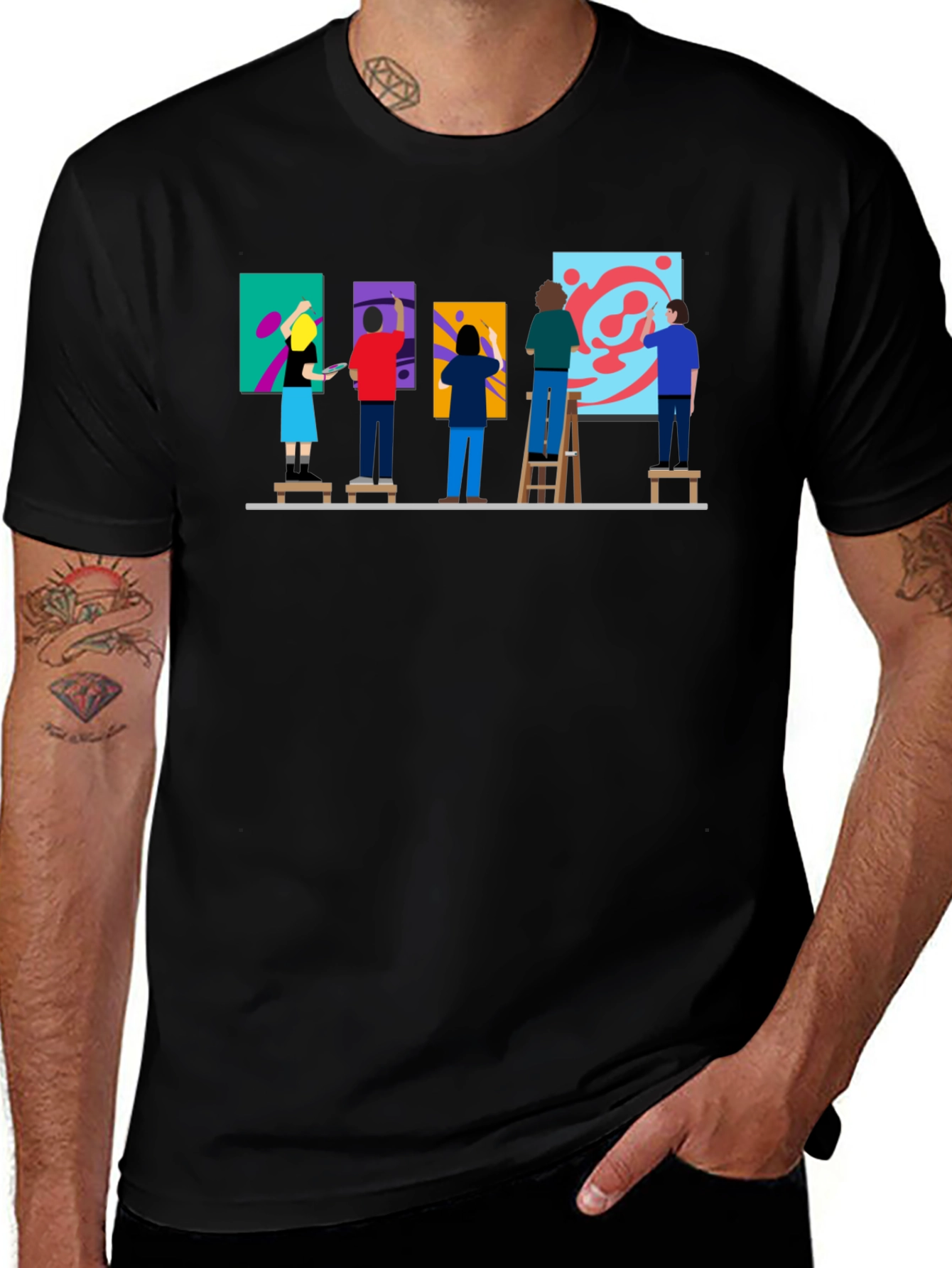 Artist Painting Group Graphic Tee