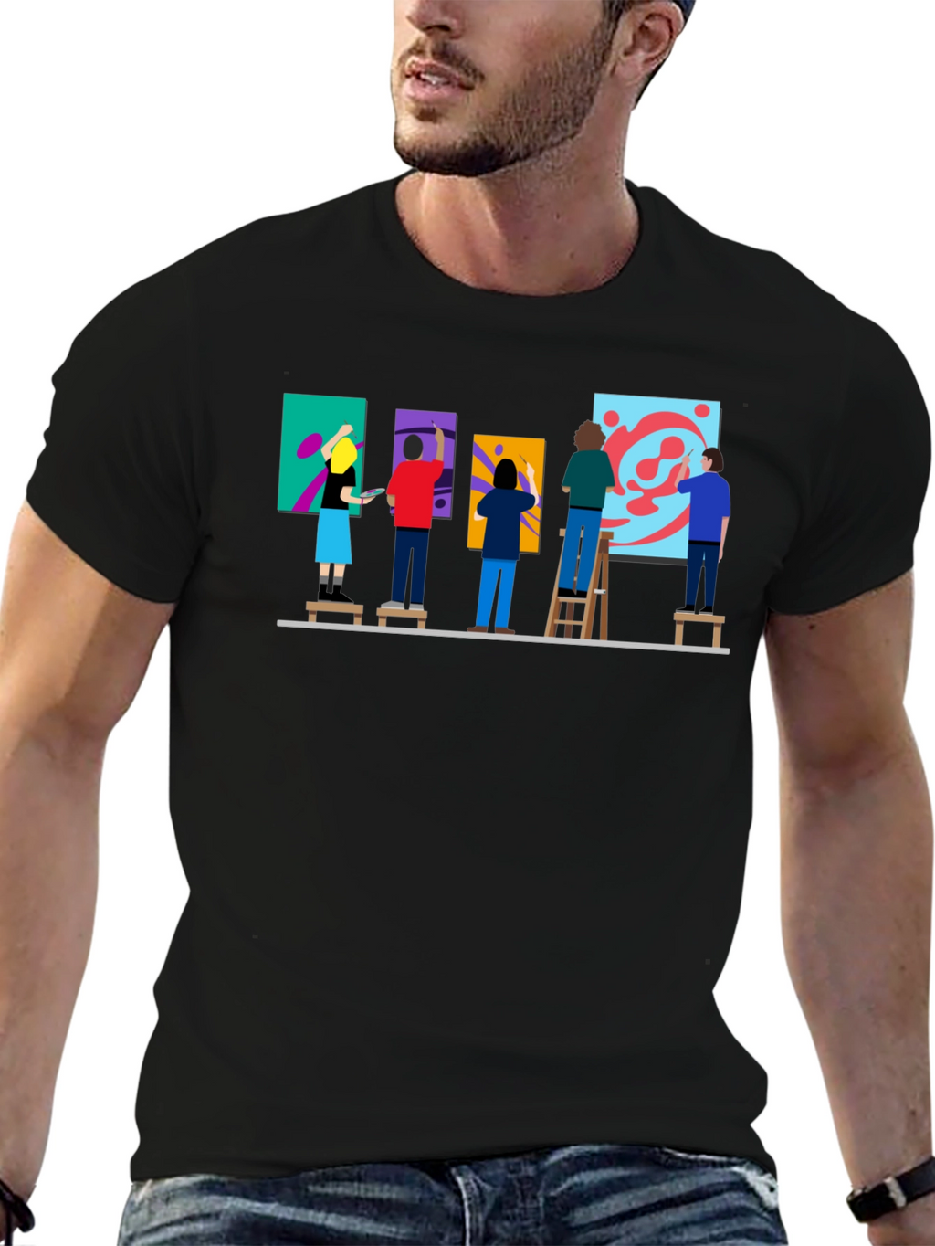 Artist Painting Group Graphic Tee