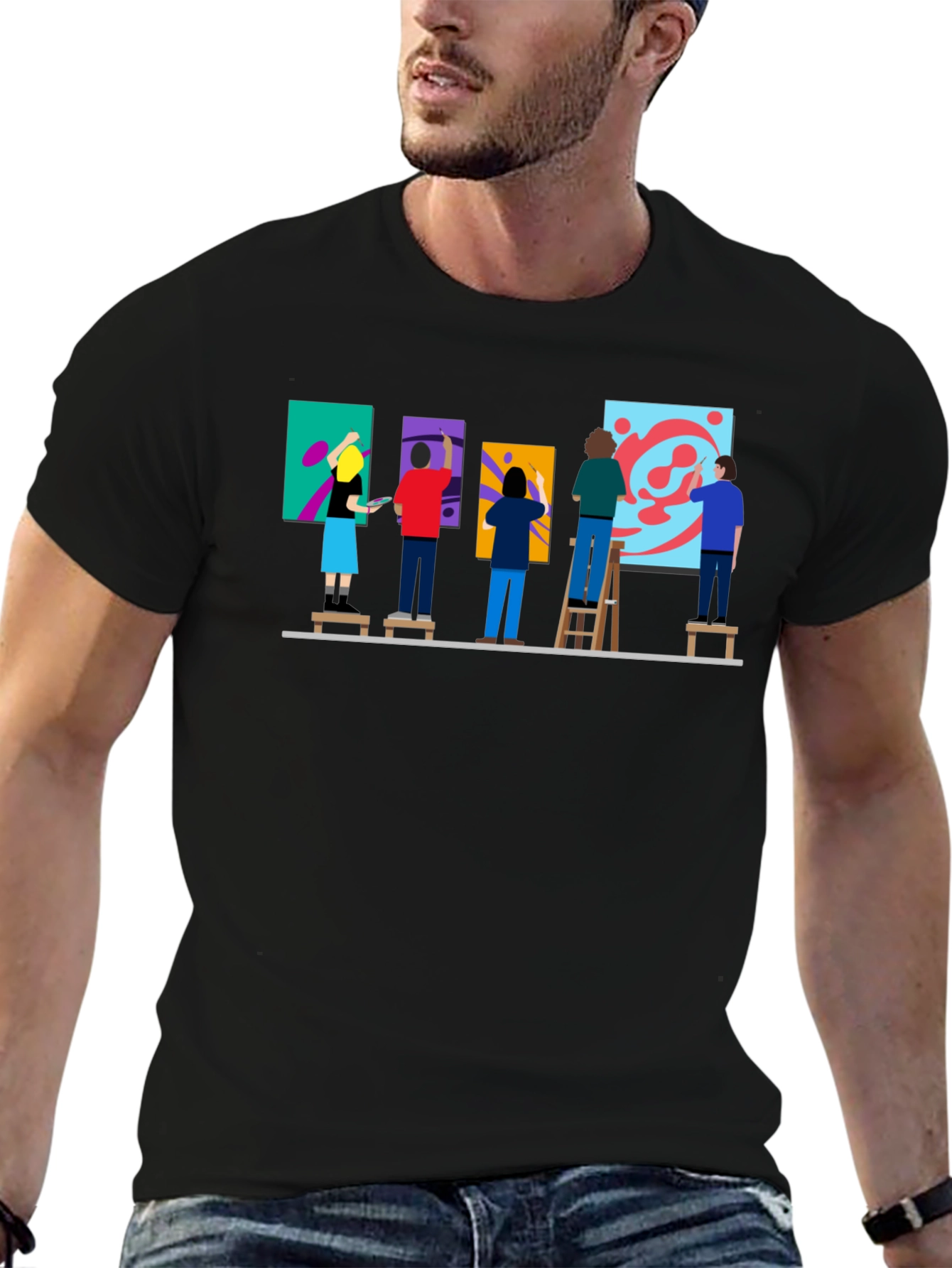 Artist Painting Group Graphic Tee