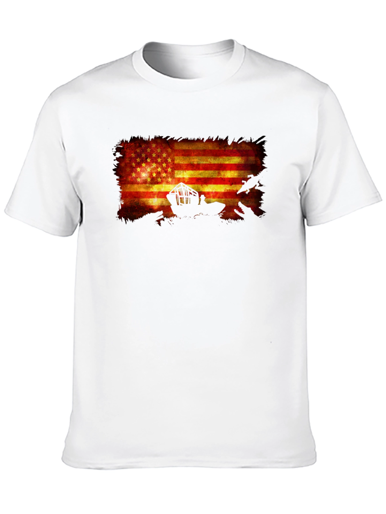 American Flag Grunge Graphic T-Shirt