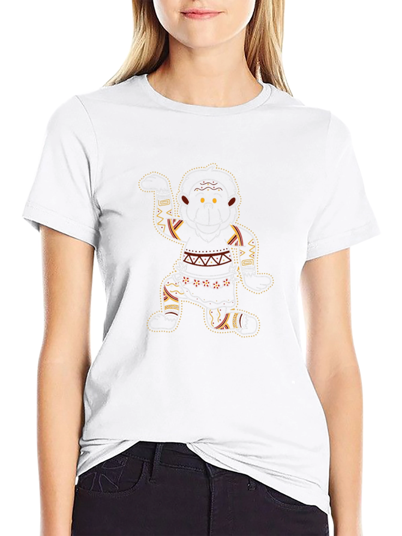 Aboriginal Monkey Graphic Tee - Black
