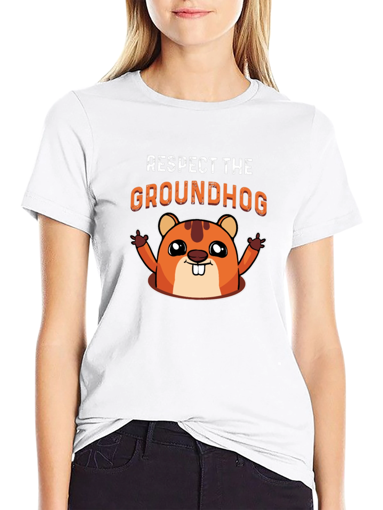 Respect the Groundhog Graphic T-Shirt