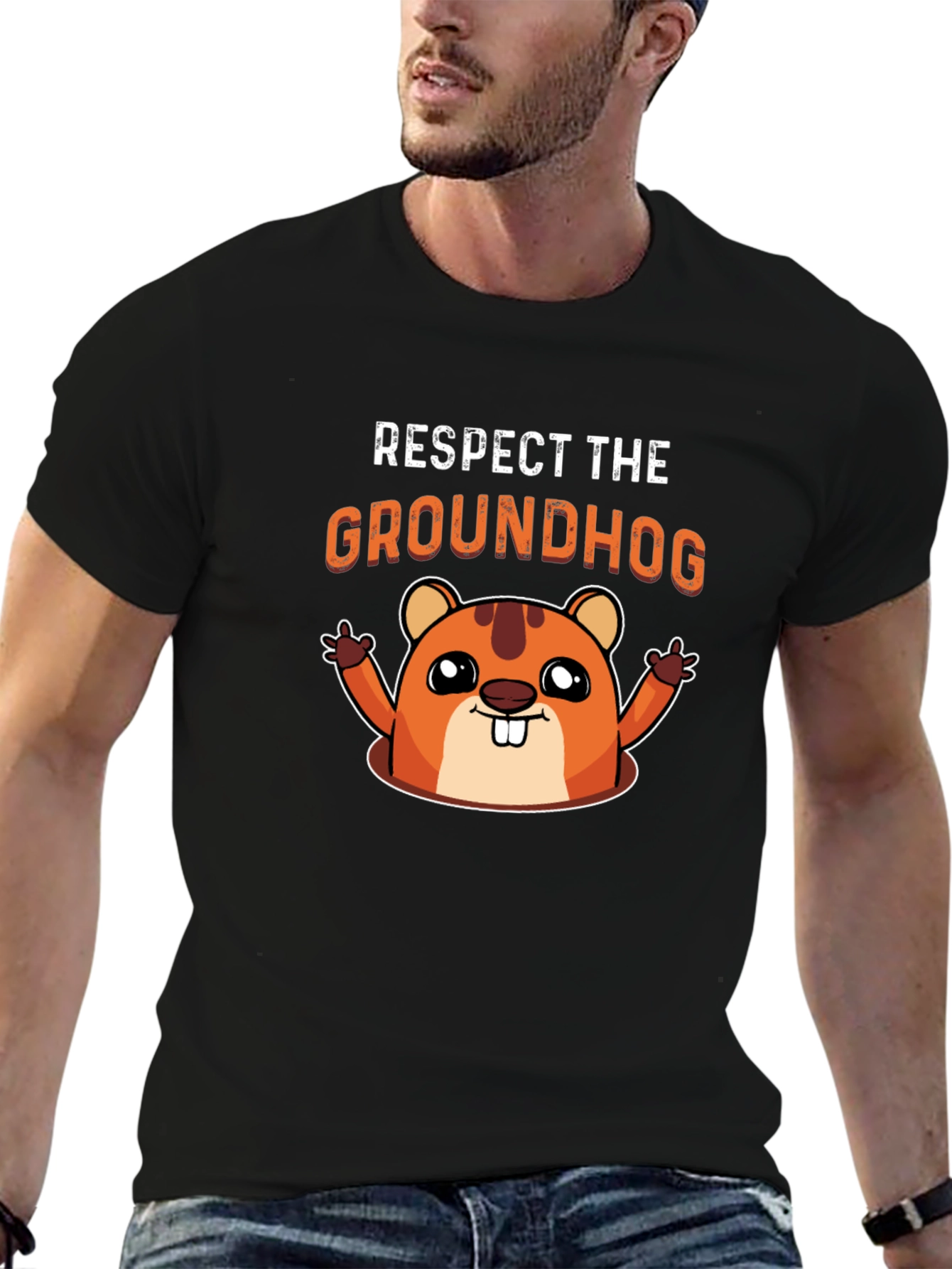 Respect the Groundhog Graphic T-Shirt