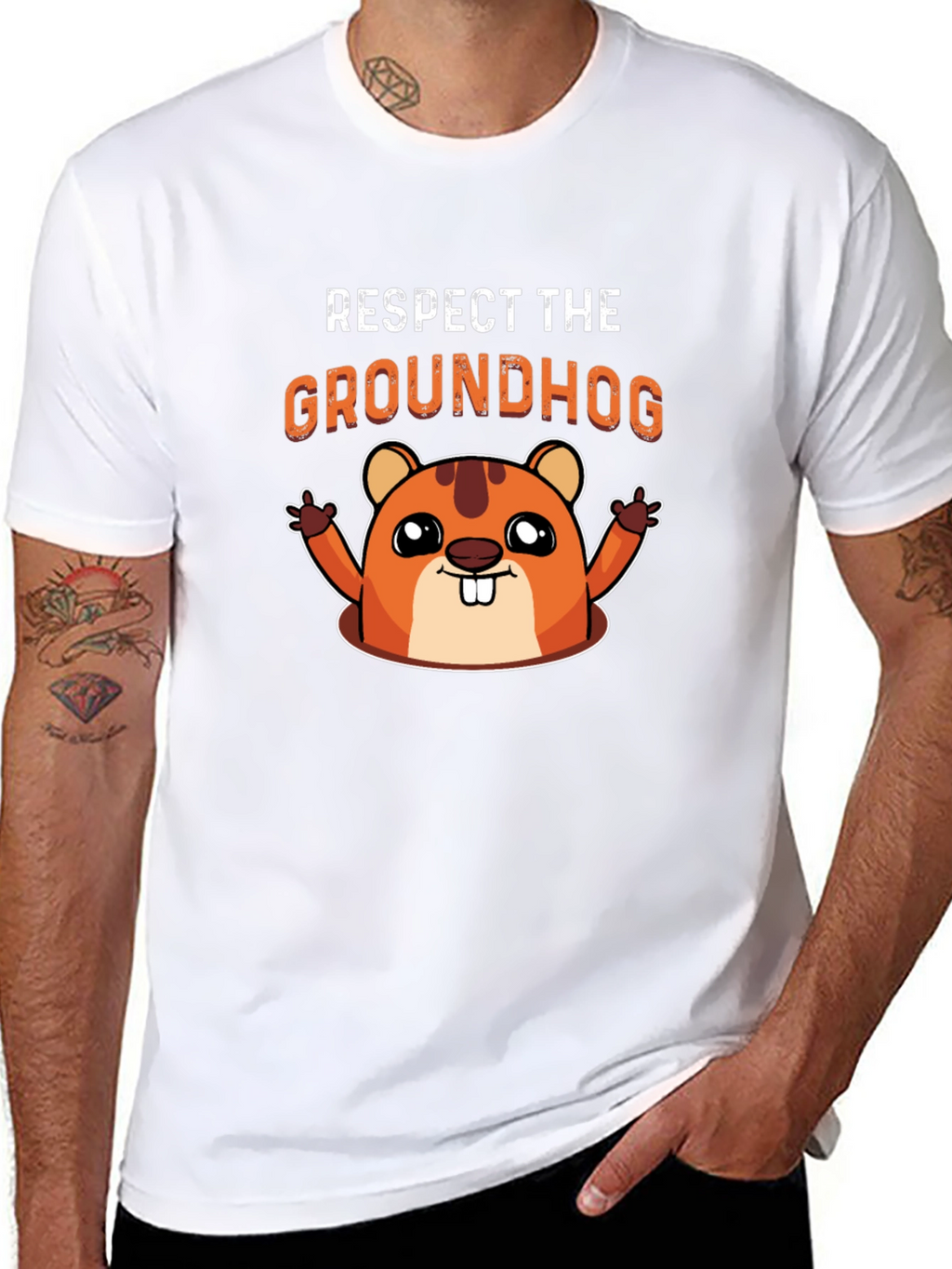 Respect the Groundhog Graphic T-Shirt
